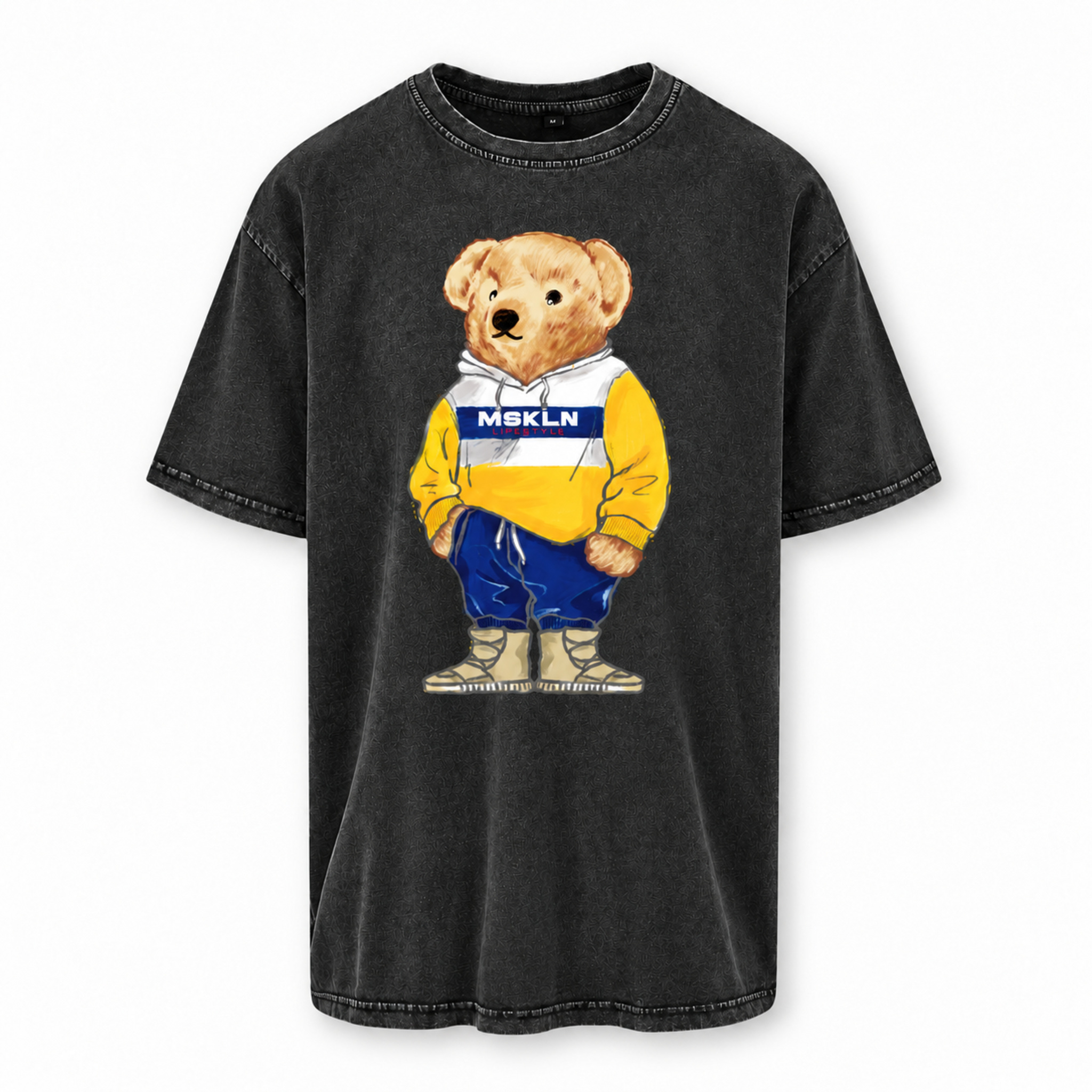 Maskulin - Bear MSKLN - Acid Washed Oversized T-Shirt