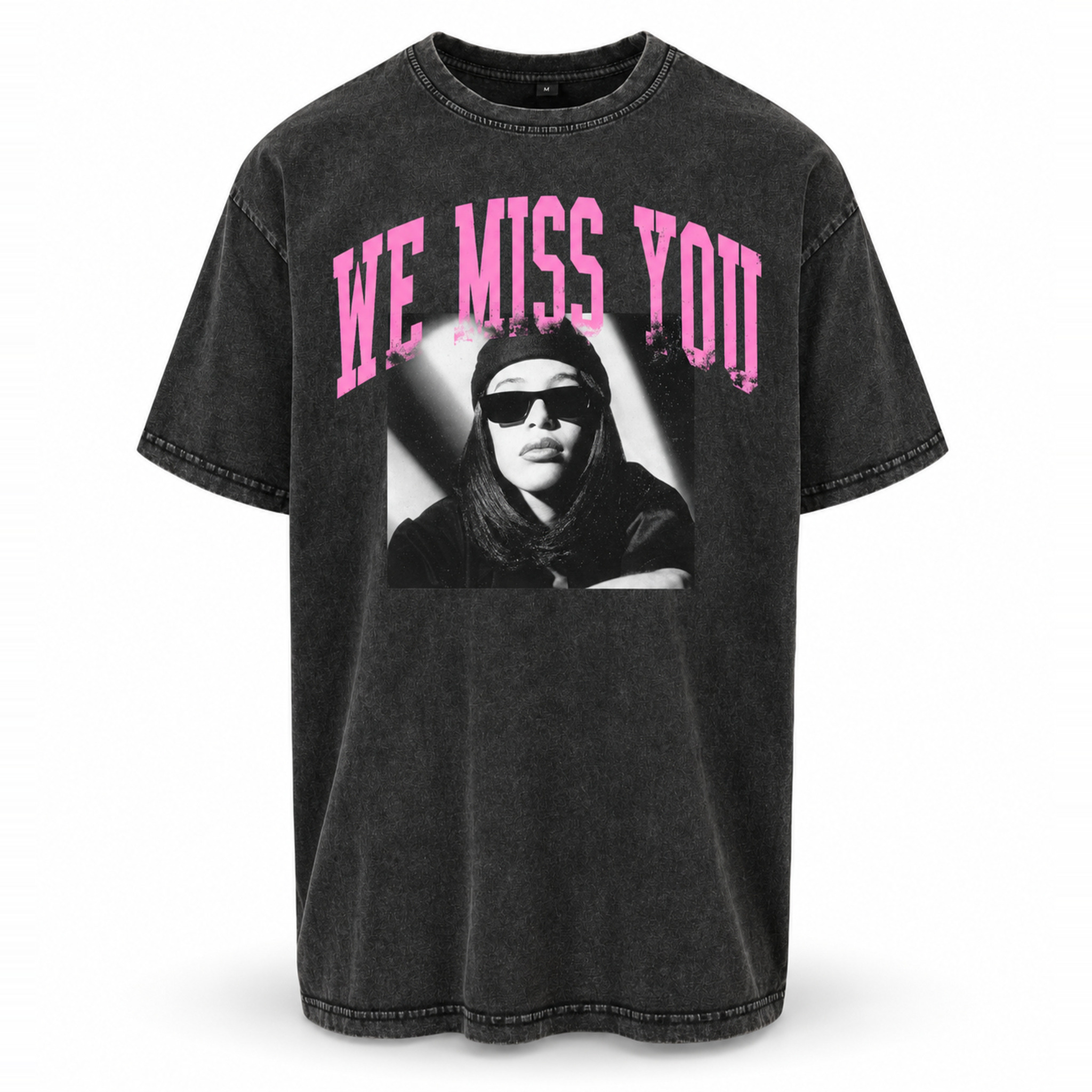 Maskulin - Aaliyah We Miss You - Acid Washed Oversized T-Shirt