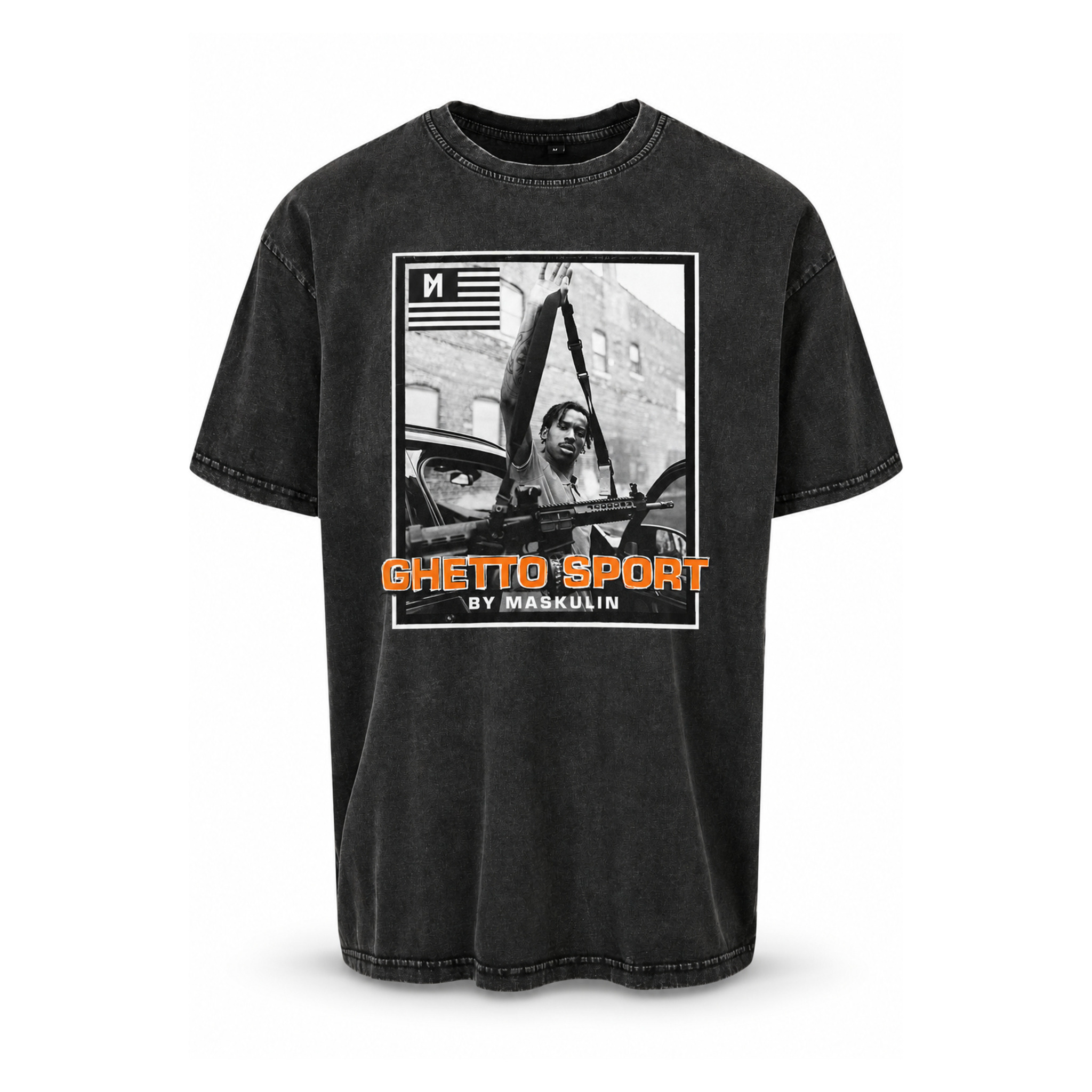 Maskulin - Ghetto Sport Rifle - Acid Washed Oversized T-Shirt