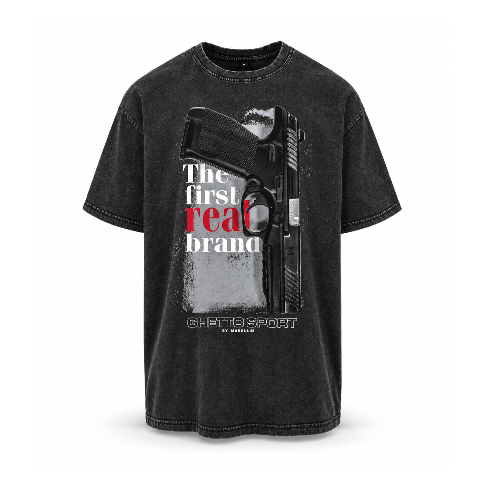 Maskulin - Gun - Acid Washed Oversized T-Shirt