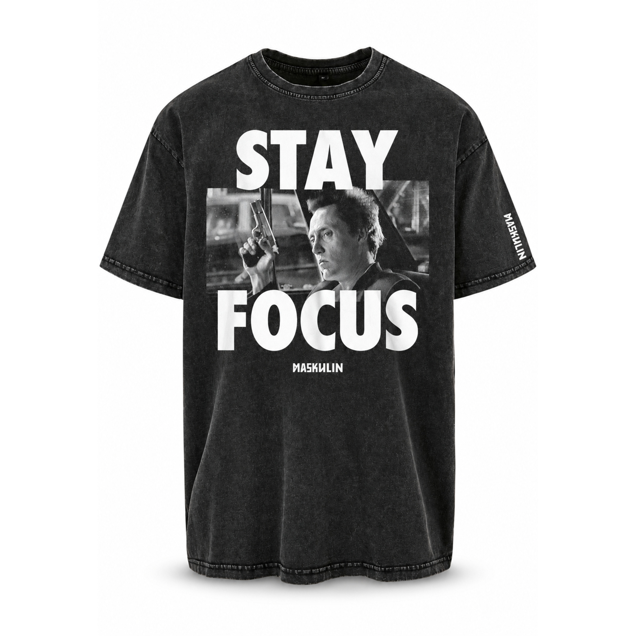 Maskulin - Stay Focus - Acid Washed Oversized T-Shirt